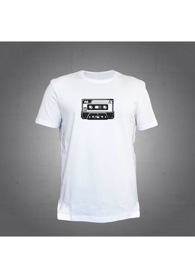 Herşey Nota Kaset Beyaz T-shirt Unisex 001