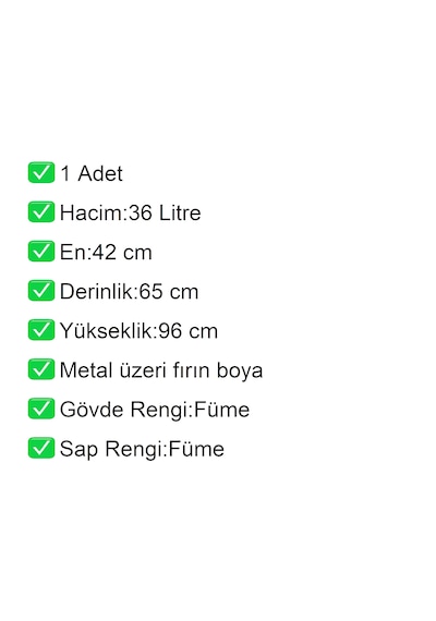 Ma36 Şarküteri Ve Kuruyemiş Metal Market Arabası 36 Litre Füme / En:42 Boy:65 Yükseklik:96 Cm