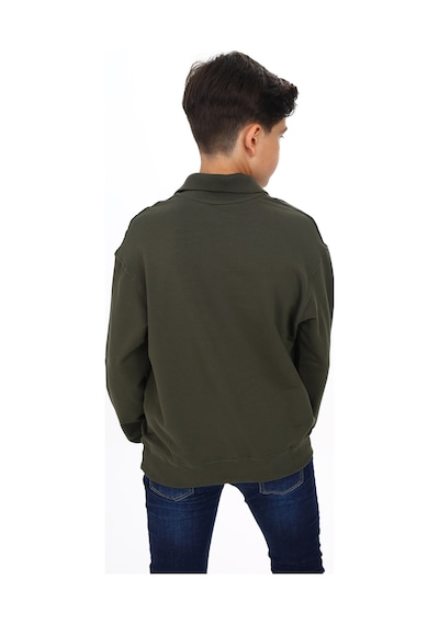 Toontoy Kids Toontoy Erkek Çocuk Polo Yaka Tnty Baskılı Sweatshirt Haki