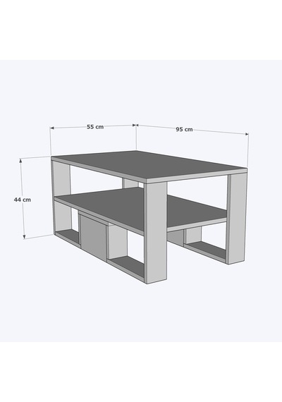 Bicabin Floransa Dekoratif Orta Sehpa Garda Beyaz (Coffee Table)