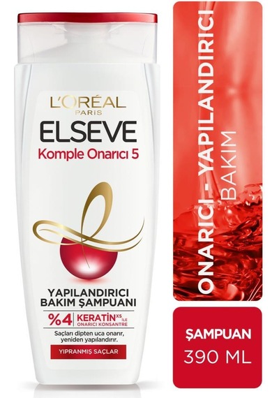 Elseve Komple Onarıcı 5 Yapılandırıcı Bakım Şampuanı 390 ML + Saç Bakım Kremi 390 ML