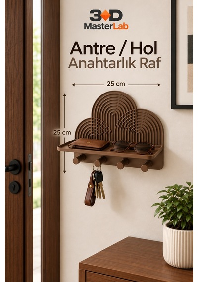 Dekoratif Duvar Organizer Raf Modern Antre Askılığı