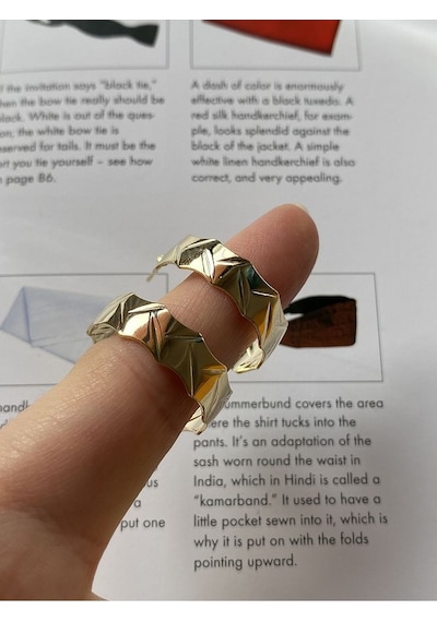 Pinery Jewels Kadın Hafif Halka Gold Kaplama Küpe Çifti Altın