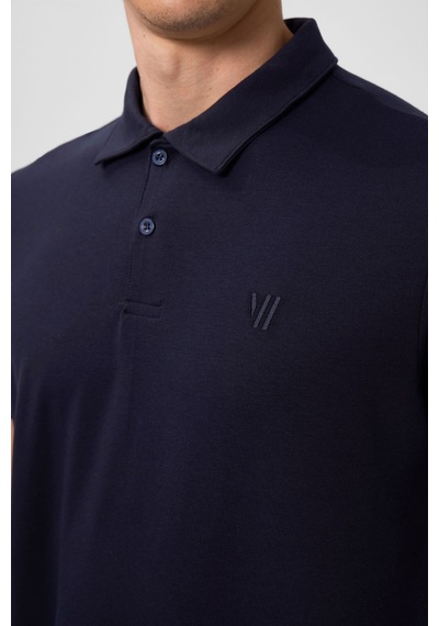 Tommylife Tommy Life Lacivert Basic Göğüs Logolu Standart Kalıp Triko Polo Yaka Erkek T-shirt - 87768 Lacivert