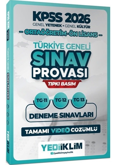 2026 Kpss Ortaöğretim Ön Lisans Gy Gk Türkiye Geneli Sınav Provası Tıpkı Basım 11-12-13 Deneme Yediiklim
