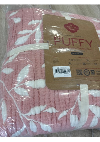 Cotton Box Müslin Pembe 6 Kat Yatak Örtüsü Jakarlı 240x220cm Çok renkli