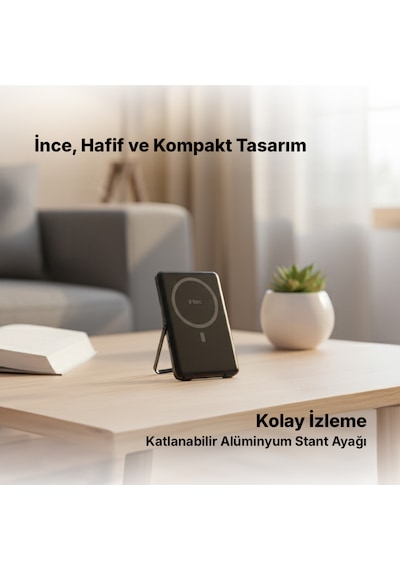 Ttec 2BB235S Recharger M 5.000 mAh Magsafe Uyumlu PD 20W Stantlı Kablosuz Taşınabilir Hızlı Şarj Aleti