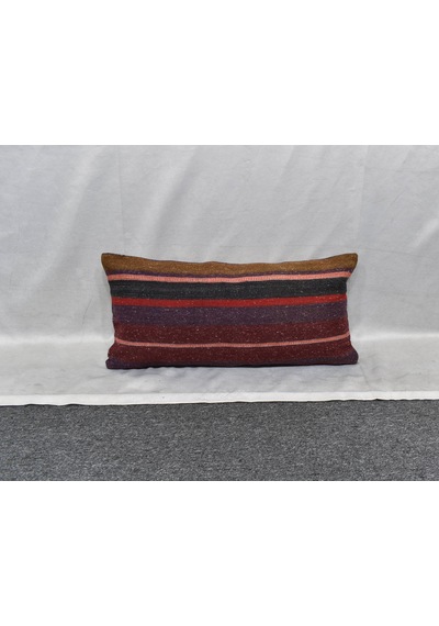Zehra Abla Halı Yeni El Dokuma Dekoratif Lumbar Kilim Kırlent Yastık Kılıfı 6185