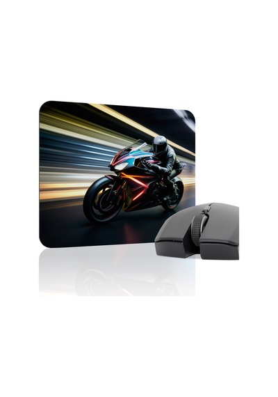Motorsiklet Kaymaz Dikişli Kauçuk Oyuncu Mousepad V2 - 22x18 Gaming Mouse Pad Fare Altlığı
