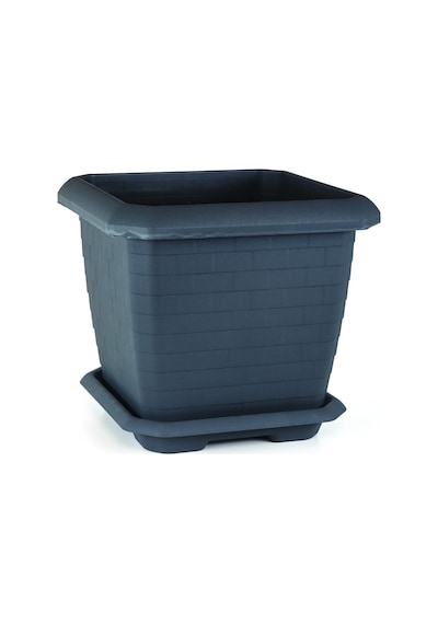 Kare Saksı No:3 Tabaklı 37 Cm, 25,5 Litre Antrasit