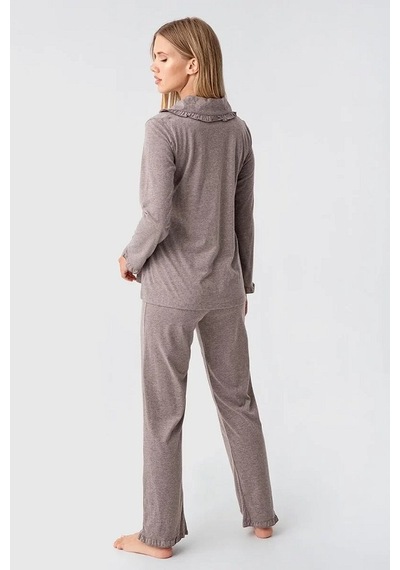 Artış Collection Artış 23112 Lohusa Pijama Takımı Kahverengi