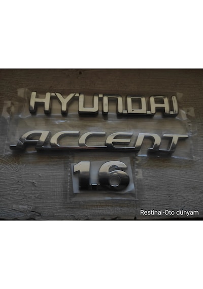 Hyundai Accent Era 2006-2010 1.6 Bagaj Arması Yazısı 3 Lü Set Bantlı Montajlı