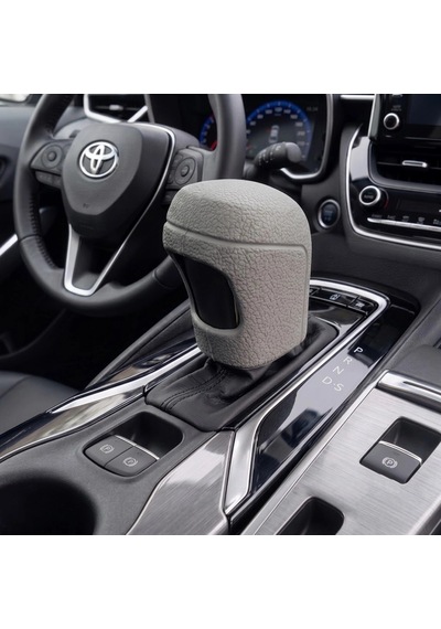 Toyota Uyumlu Silikonlu Otomatik Vites Topuzu Koruyucu Kılıfı Gri .