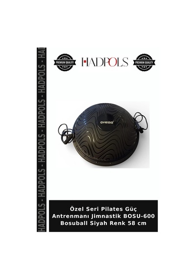 Özel Seri Pilates Güç Antrenmanı Jimnastik Bosu-600 Bosuball Siyah Renk 58 Cm