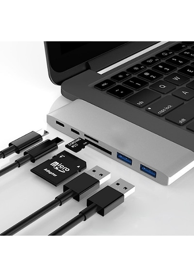 Ally 6 In1 Usb-c Hub Daul Usb 3.0 Type-c Sarj Kart Reader Çogaltici Hub