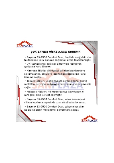 Tr Bx-2500 Comfort Dual Antifog Şeffaf Buğu Yapmayan Toz Çapak Koruyucu Uv Korumalı Laboratuvar İşçi İş Güvenl
