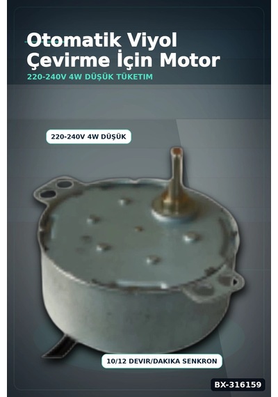 Kuluçka Makinesi Viyol Çevirme Motoru 50 Tyz 10/12 Rpm Otomatik - 2 Adet Bx-316159