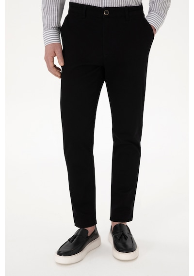 U.S. Polo Assn. Erkek Siyah Slim Fit Kanvas Pantolon 50309142-VR046 U.S. Polo Assn. Erkek Siyah Slim Fit Kanvas Pantolon 50309142-VR046