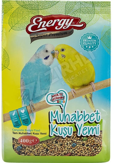 2 Adet Energy Premium Muhabbet Kuşu Yemi 400 Gr