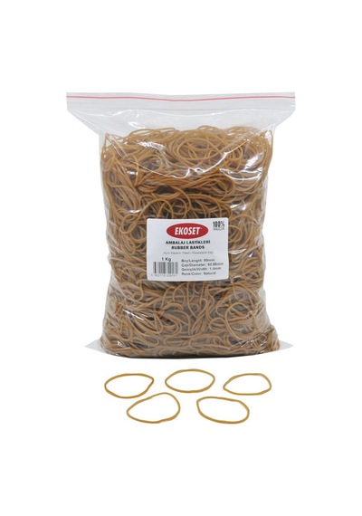 Ekoset 80mm Kauçuk Paket Ambalaj Lastiği 1KG
