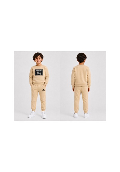 Mavi Boncukk Çocuk Sweatshirt Eşofman Takımı Krem