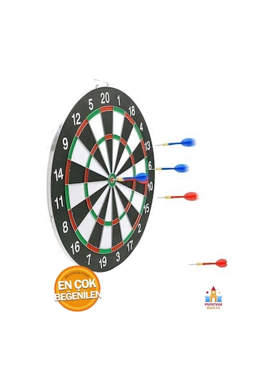 Çift Taraflı Dart Tahtası Oyun Seti Oklu - 6 Adet Oklu Oyuncak Dart