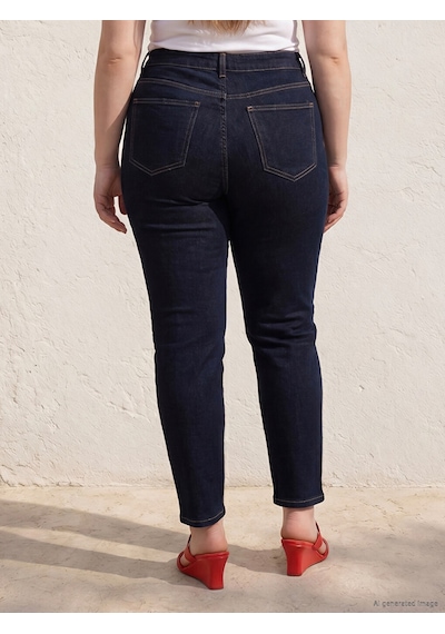 Lcwaıkıkı Curve Lacivert Büyük Beden Slim Mom Kadın Jean Pantolon