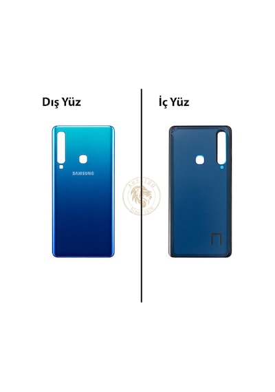 Samsung Galaxy A9 2018 A920 Mavi Renk Arka Kapak Arka Cam Batarya Kapağı Pil Kapağı Lazer Kesim Back Cover Galaxy A9 2018 Uyumlu