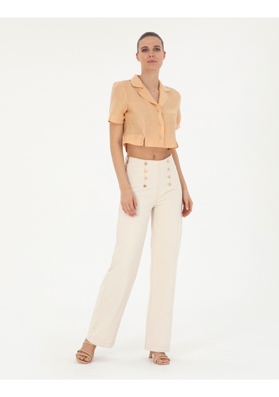 Pierre Cardin Kadın Krem Pantolon Kanvas-chino 50289795-vr071