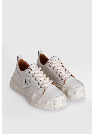 Lufian Zeta Beyaz Hakiki Deri Kadın Sneaker Ayakkabı Beyaz
