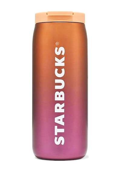 Starbucks Paslanmaz Çelik Termos - Pembe Turuncu Geçişli - 355 Ml Turuncu