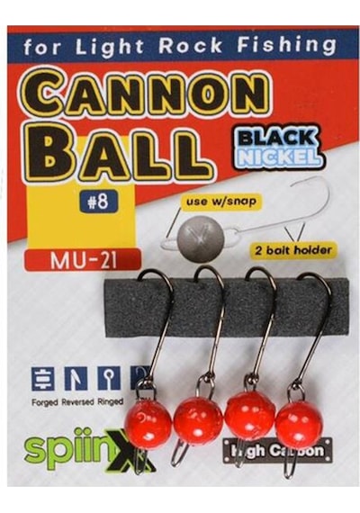 Spiinx Cannon Ball Mafsallı Kırmızı Jighead No:8 2.5gr