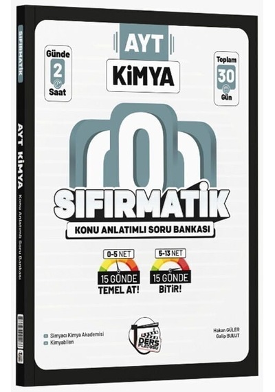 2027 Ders Platosu Ayt Kimya Sıfırmatik Konu Anlatımlı Soru Bankası