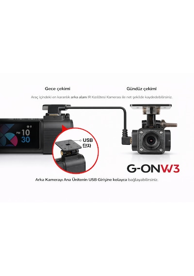 Gnet Gonw3 Alpha 3 Kameralı Fullhd Türkçe Lcd Ekranlı Araç Kamerası