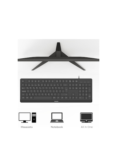 Philips Spk6238 Kablolu Türkçe Q Klavye Siyah