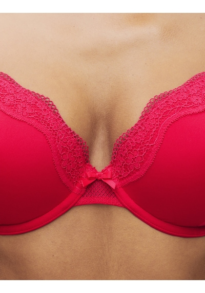 Marks & Spencer Jasmine Dantel Detaylı Balenli Demi Cup Sütyen T33002403 Kırmızı