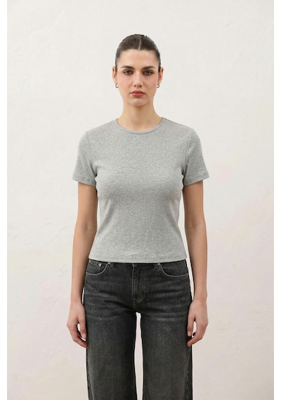 Antioch Kadın Basic T-shirt Gri