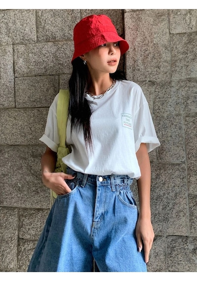 The Future T-shirt - Beyaz Oversize Baskılı Bisiklet Yaka Beyaz