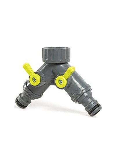Eco Musluk Adaptörü İki Hortum Çıkışlı Vanalı 3/4\