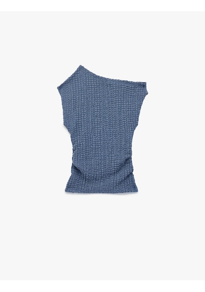 Koton Asimetrik Yaka Kolsuz Viskon Karışımlı Dokulu Crop Bluz Lacivert 6skg60018ak Lacivert Koton Asimetrik Yaka Kolsuz Viskon Karışımlı Dokulu Crop Bluz Lacivert 6skg60018ak Lacivert