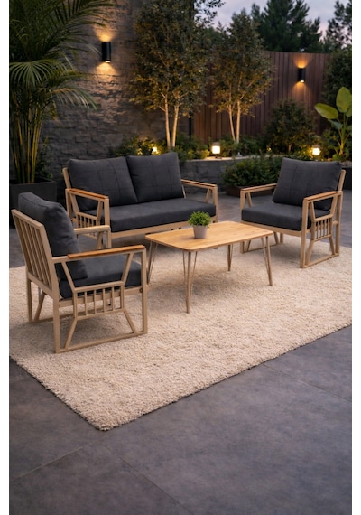 Lily Cappuccino 211 Masalı Antrasit Bahçe Takımı Balkon & Teras Oturma Seti 4 Parça Lily Cappuccino 211 Masalı Antrasit Bahçe Takımı Balkon & Teras Oturma Seti 4 Parça