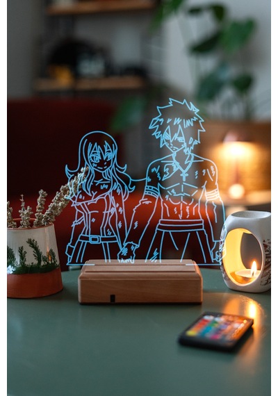 Fairy Tail Gray - Juvia Gruvia 16 Renk Kumandalı 3d Gece Lambası