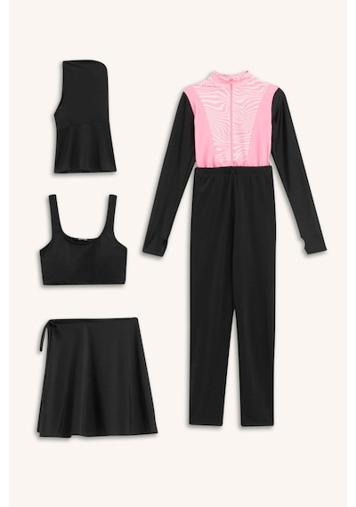 DeFacto Regular Fit Hızlı Kuruyan Baskılı 5'li Burkini Takım E7998AX25HSPN160