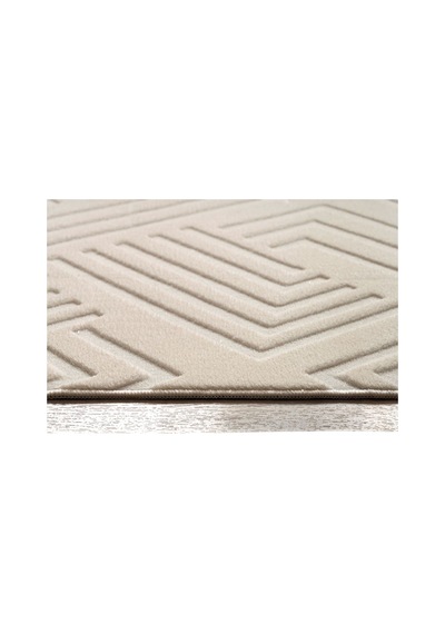 Plato Halı Opqo Ekselans Premium Oturma Odası, Salon, Antre Yıkanabilir Polyester Kaymaz Taban Krem Halı