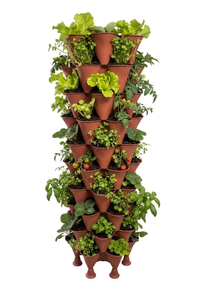 Dikey Çiçek Kulesi Tekerlekli Kule Saksı Süs Bitkileri Ve Çiçekler İçin Dikey Bahçe Saksısı 5 Katlı