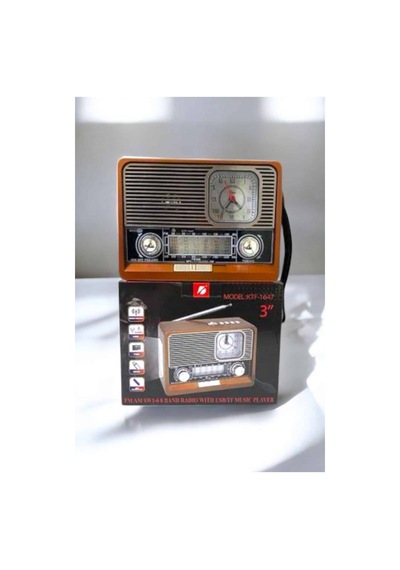 Tek Ahşap Görünümlü Retro Bluetooth Radyo Usb,aux Ve Sd Kart Girişli Najmaddin