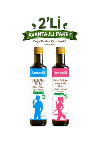 Naturella Kadın Tuzluğu Natural Mix Sirke X Man Plus Sirke 2'li Set