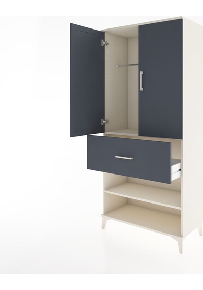 Hyperion Dolap 2 Raflı Tek Çekmeceli Tek Askılı 88x44x195 Aytaşı-antrasit Aytası Hyperion Dolap 2 Raflı Tek Çekmeceli Tek Askılı 88x44x195 Aytaşı-antrasit Aytası