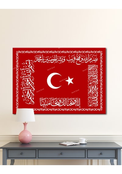 Osmanlı Sancağı Dini İslami Kanvas Tablo (6 Farklı Ölçü) 60 x 40