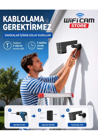 2k Mini Güneş Enerjili Akıllı Wifi Güvenlik Kamerası